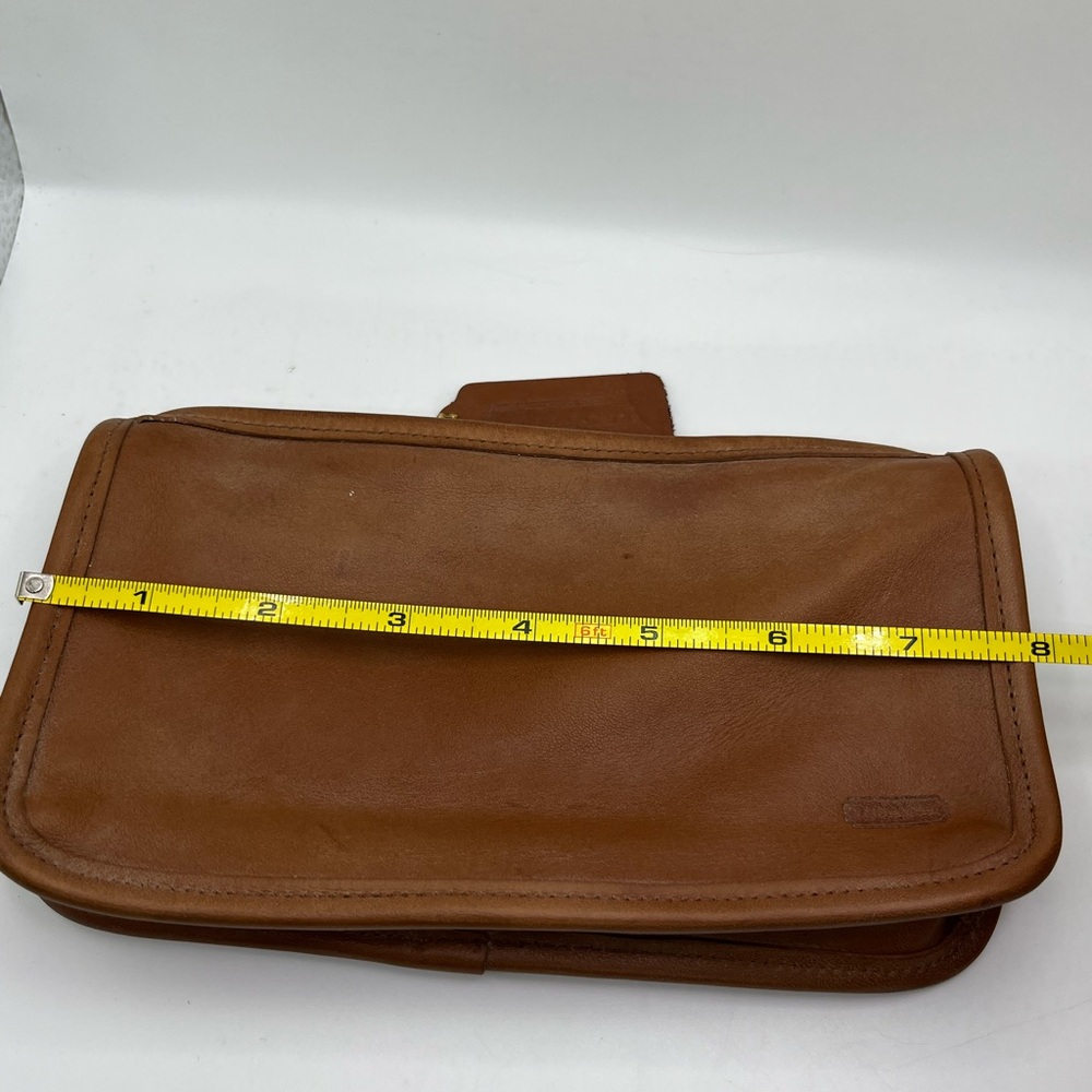 Coach Vintage Brown Leather Cosmetic Bag with Hangtag - Picture 16 of 16